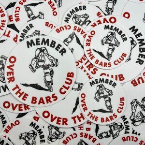 Member Over the Bars Club Sticker — Black & White Vinyl Decal, Motorcycle , Dirt